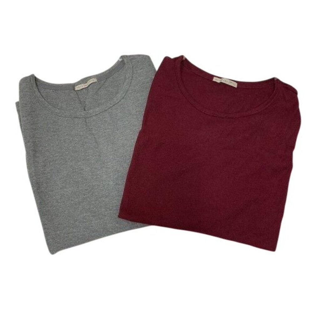 Active Basic Thermal Waffle Knit Long Sleeve Tops 2-Pack